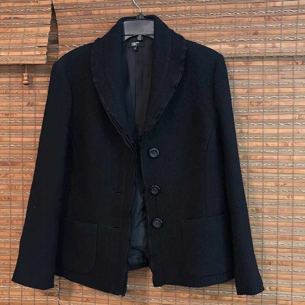 Women’s Philippe black tweed blazer size 8